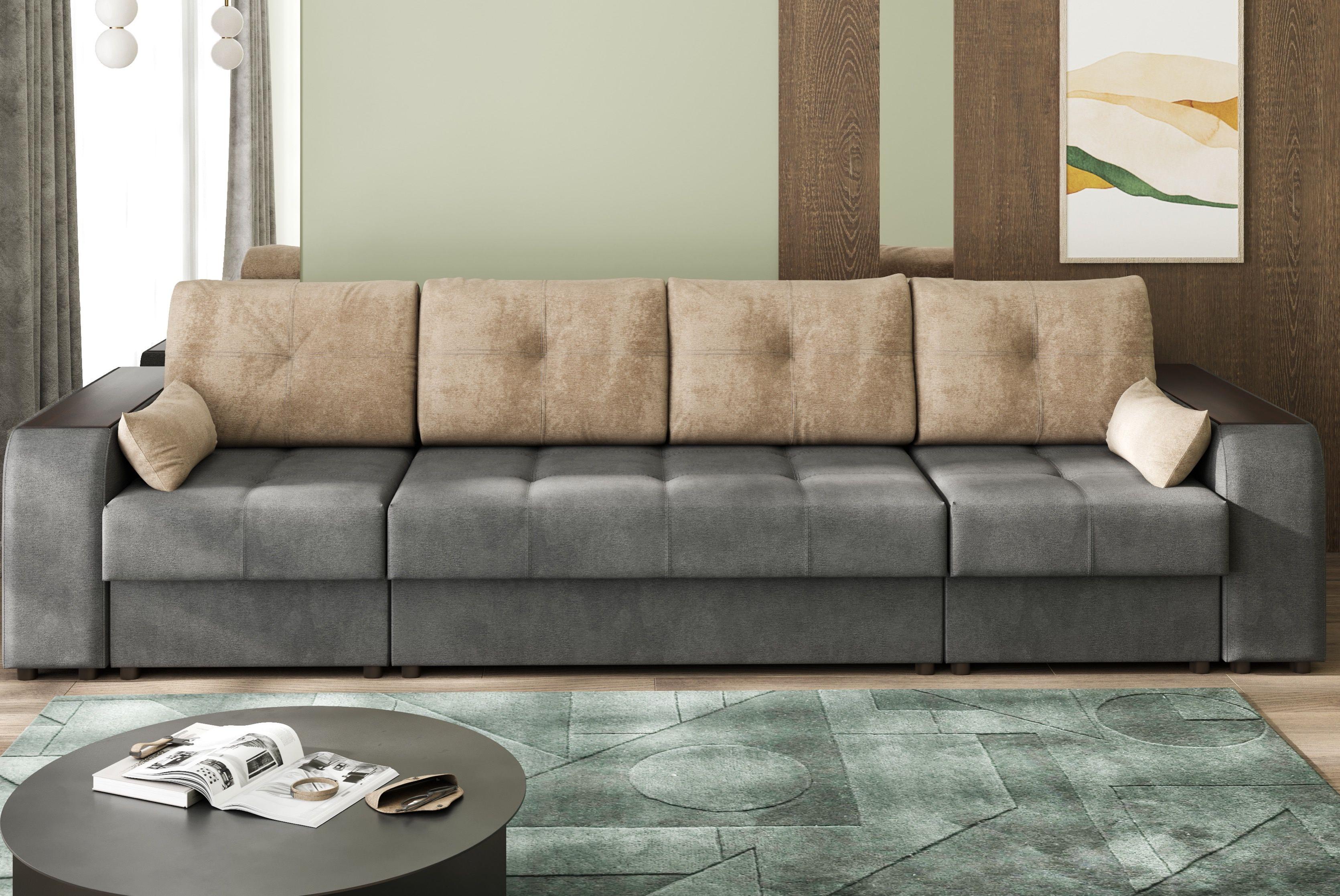 Диван Остин-3 ДК в 3х тк. прямой Тк.SELFIE Cocoa 3 кат Апогей