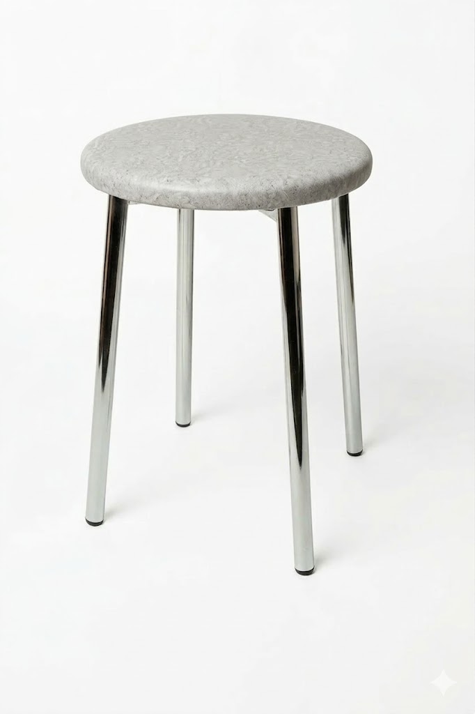 Табурет хром "Эконом" (Блисс кожзам бетон)