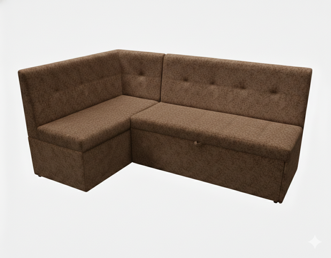 Диван угловой Визит (левый) Тк.Коламбия шоколад 1 кат Евромебель