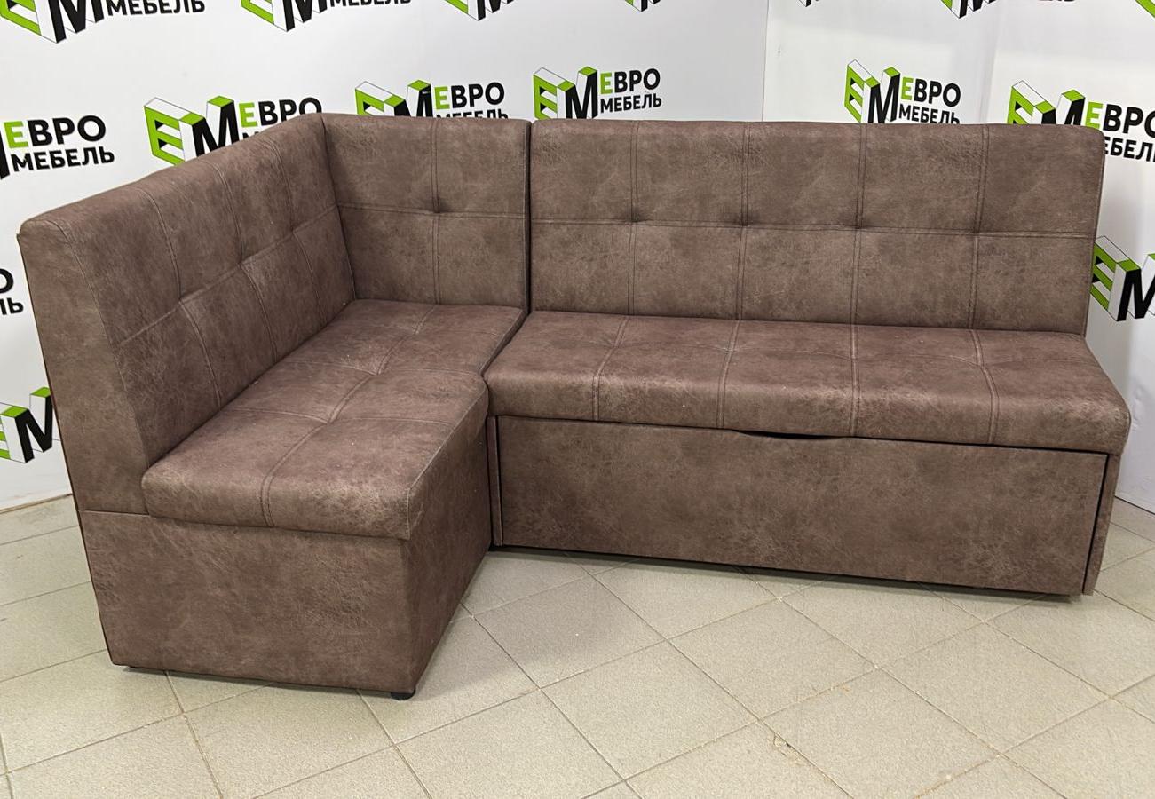 Диван угловой Визит (левый) Тк.Дакота какао 1 кат Евромебель