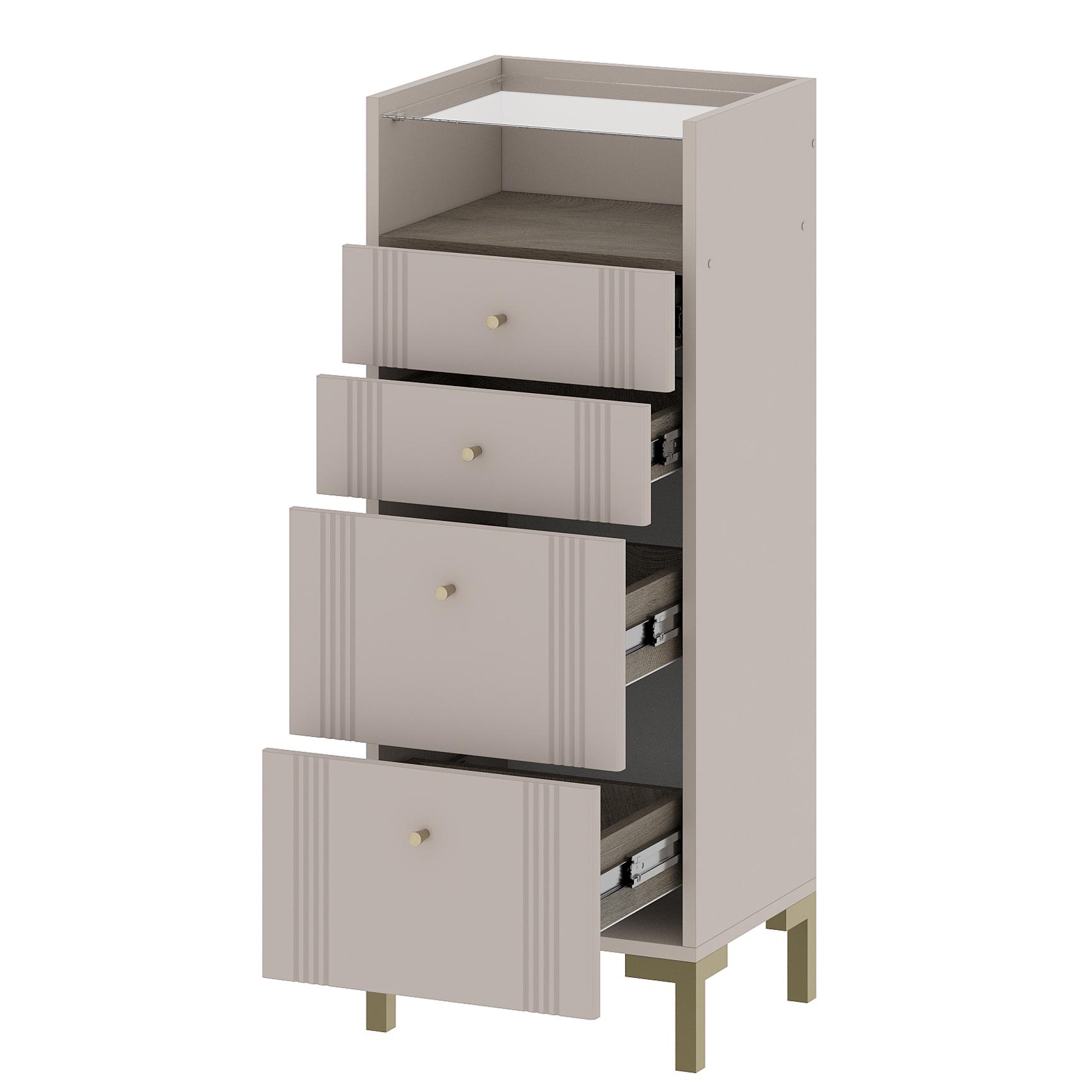 Модульная система "Одетта" Комод 4 ящика (КМ2) Меланж/Дуб Эндгрейн