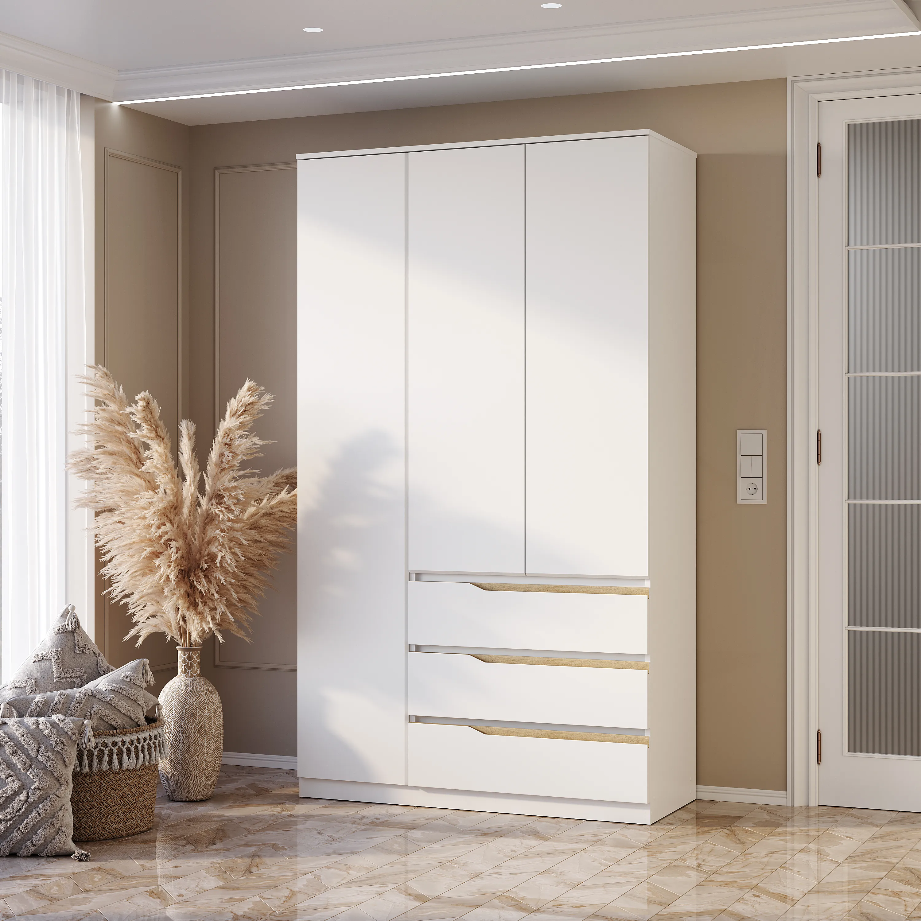 Шкаф 3-х створчатый "Тиана" ШК-07 Белый/Древесный