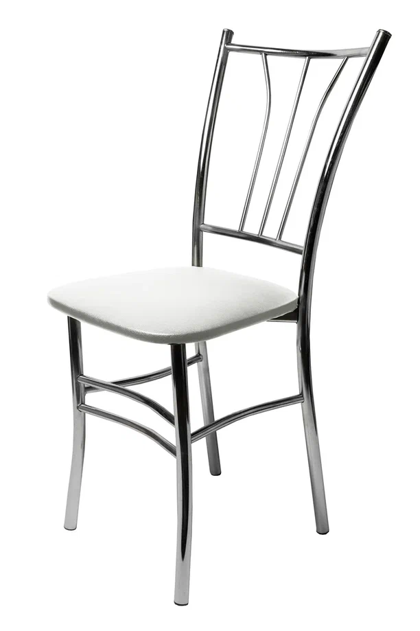 Стул хром "Трилогия" (Блисс кожзам белый)