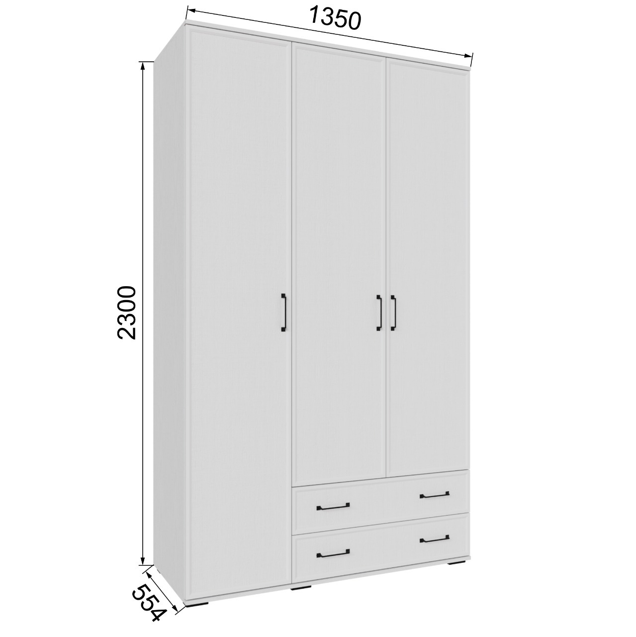 Шкаф Нельсон НШ-23 без зеркала белый