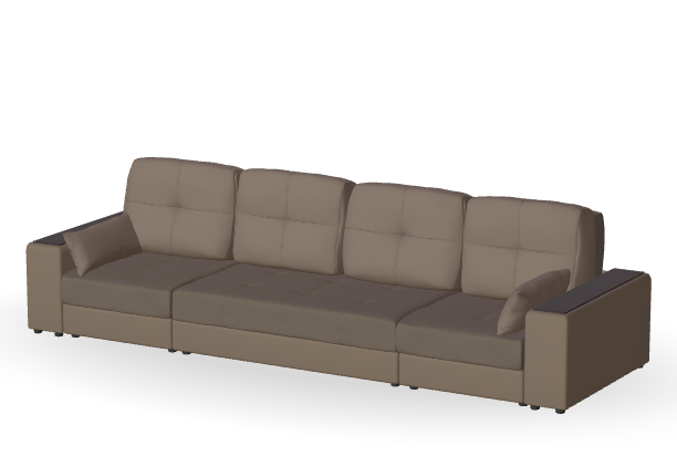 Диван Остин-3 ДК в 3х тк. прямой Тк.SELFIE Cocoa 3 кат Апогей