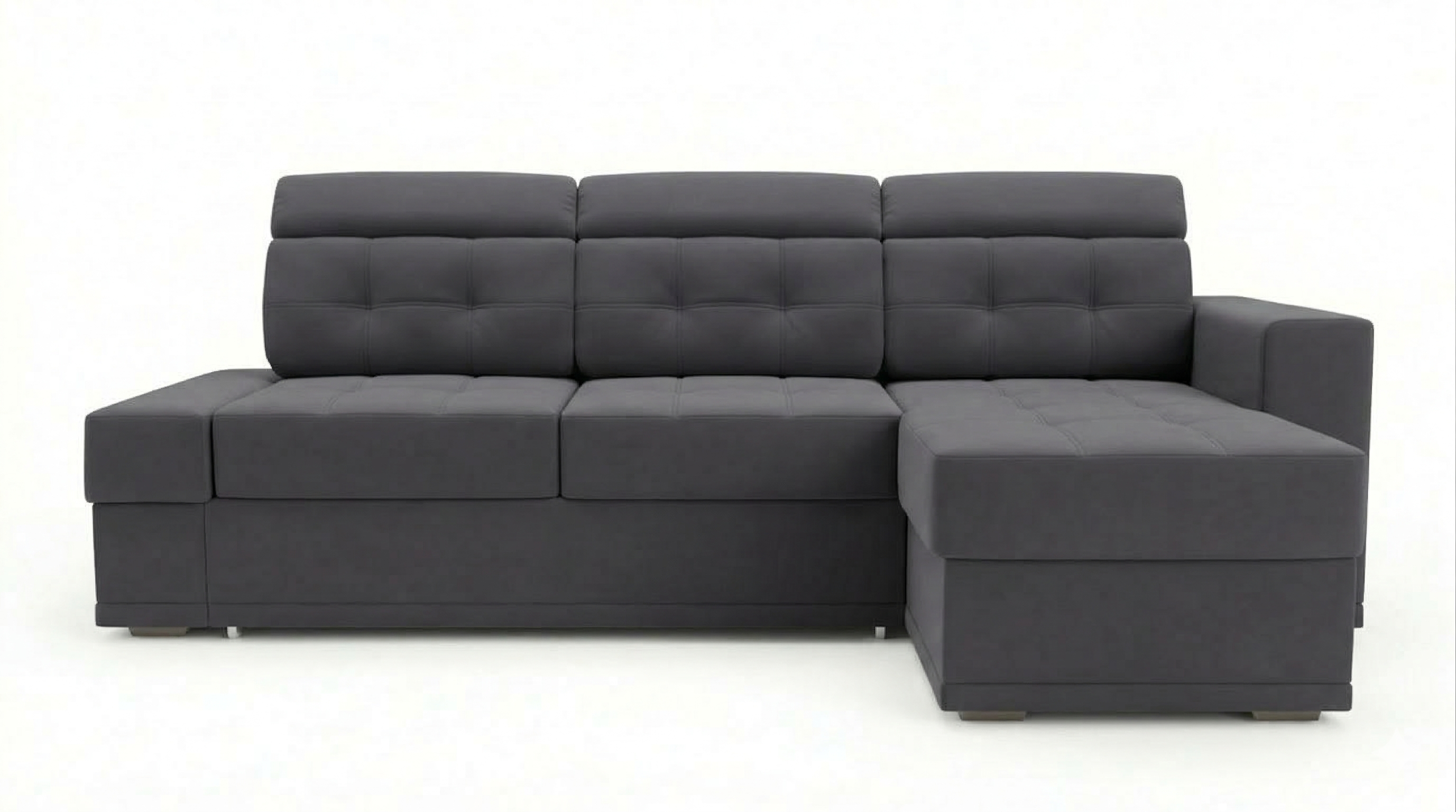 Диван угловой Мартин ДКУ-О с оттоманкой Тк.SELFIE Steel 2 кат Апогей