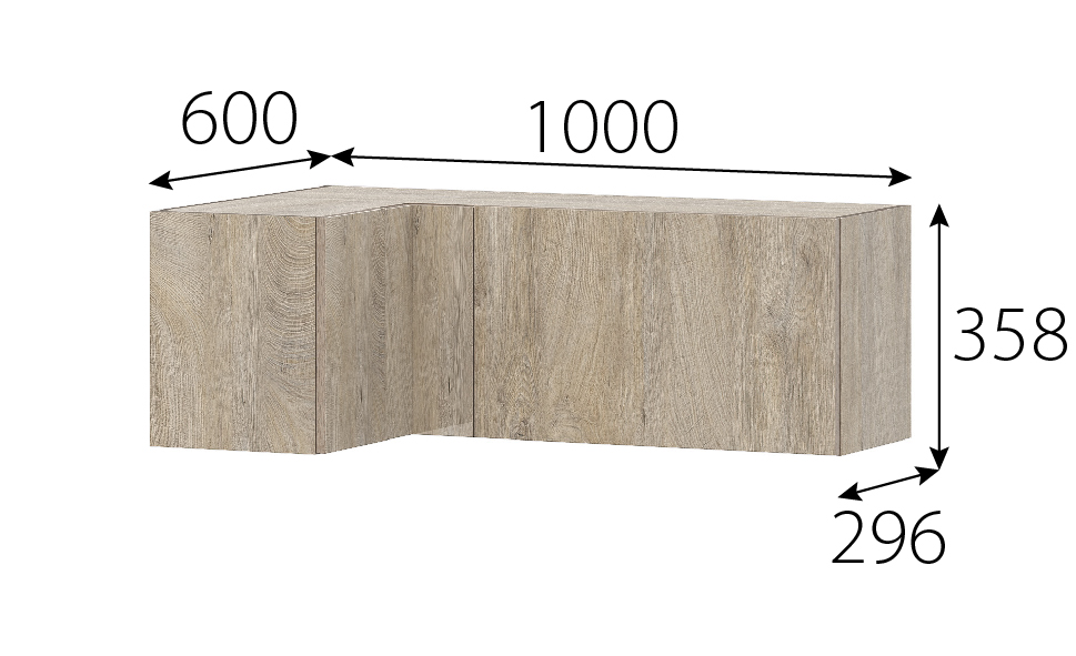 Кухонный гарнитур "Этна" Шкаф навесной барный 1000 (10му1я) Дуб Эндгрейн