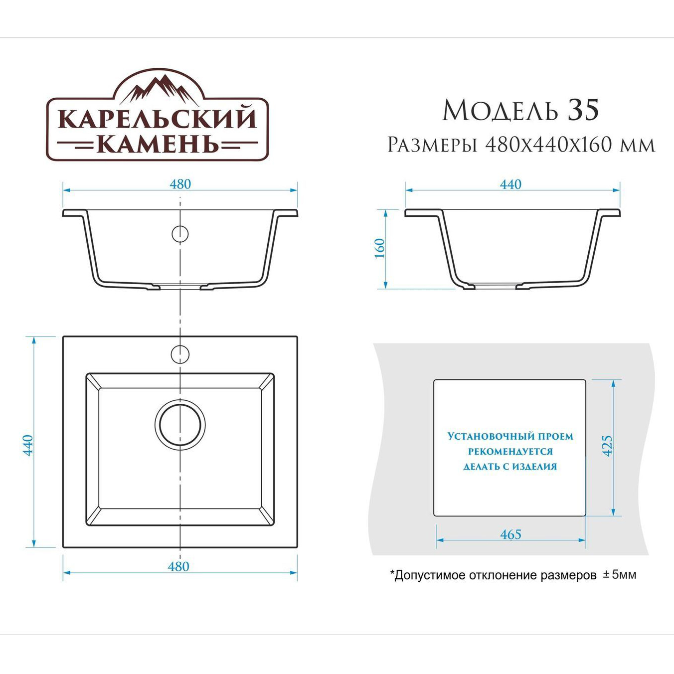 Мойка мат. Модель 35/Q8 (тем.серый )  ZETT lab.