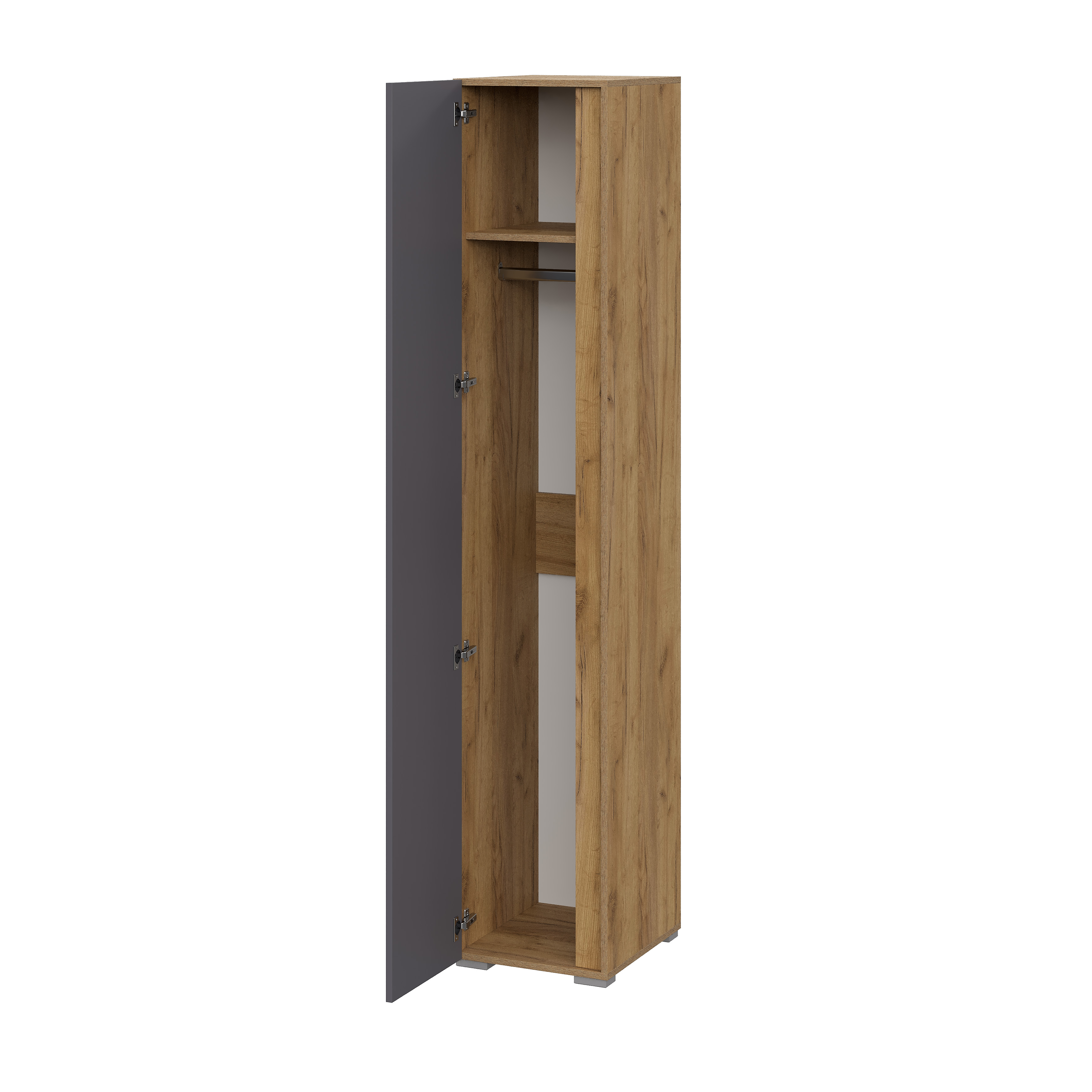 Люмо Пенал закрытый ПН 01 400х2100х460, ДУБ КРАФТ ЗОЛОТО/СЕР