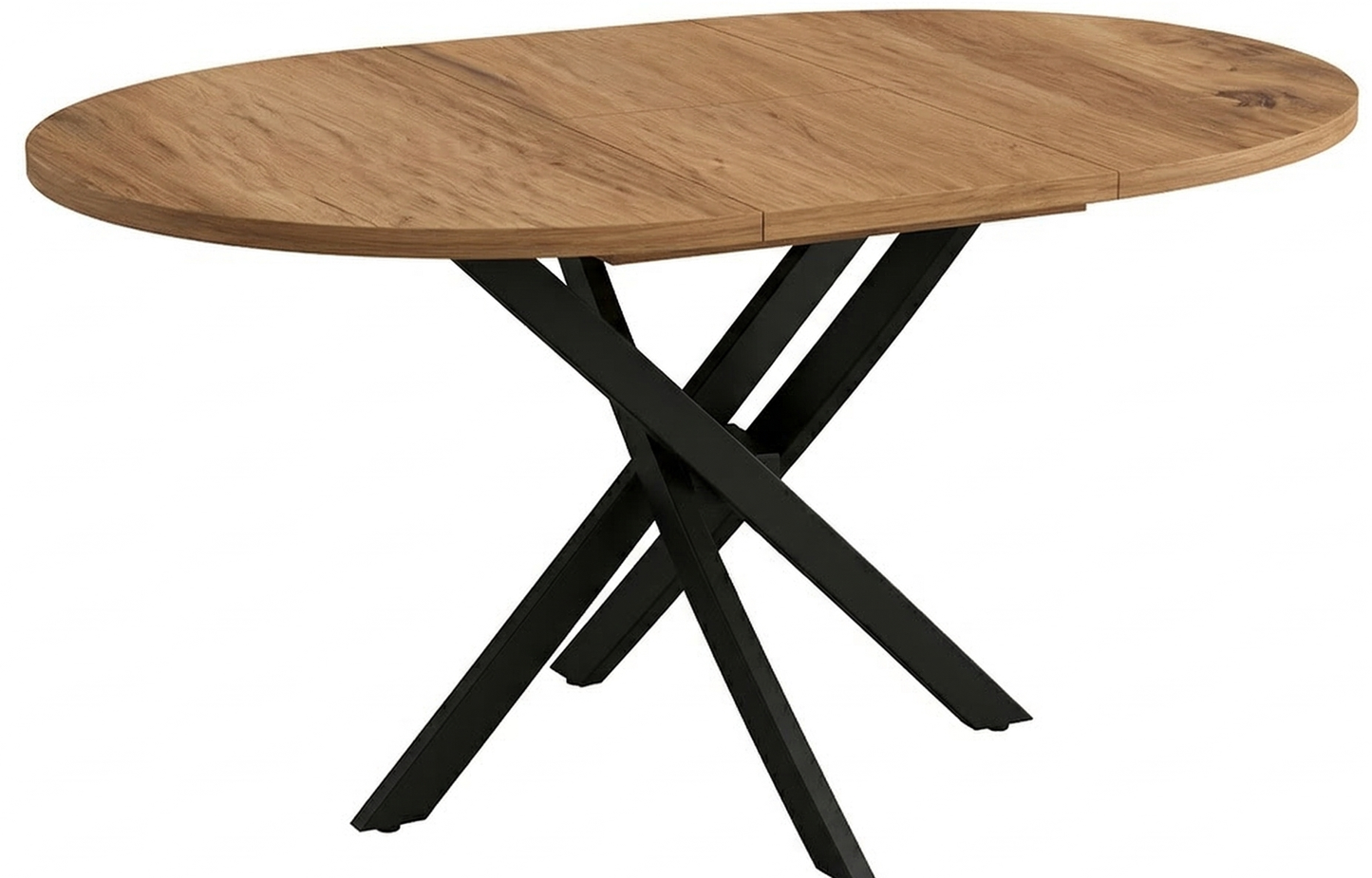 Стол Норд С ЦАРГОЙ вставка 320мм БАБОЧКА пластик 22мм ЧЕРНЫЙ (Пл. Дуб Вотан)