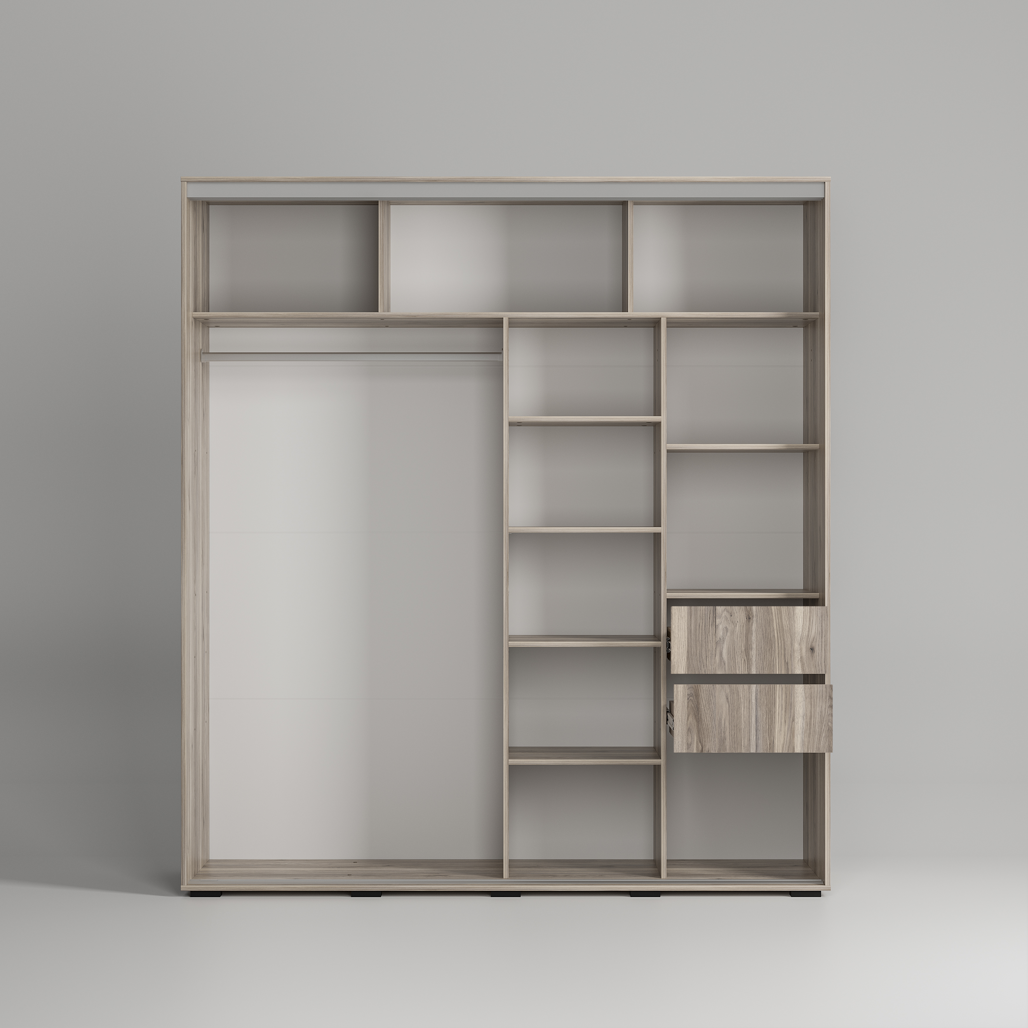 Шкаф-купе "Крафт-10" Дуб смоки/Кашемир