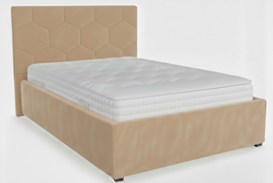 Кровать Соты-1 1,6*2,0 с П.М. Тк.Зодиак 190 насыщенный бежевый 1 кат  Апогей