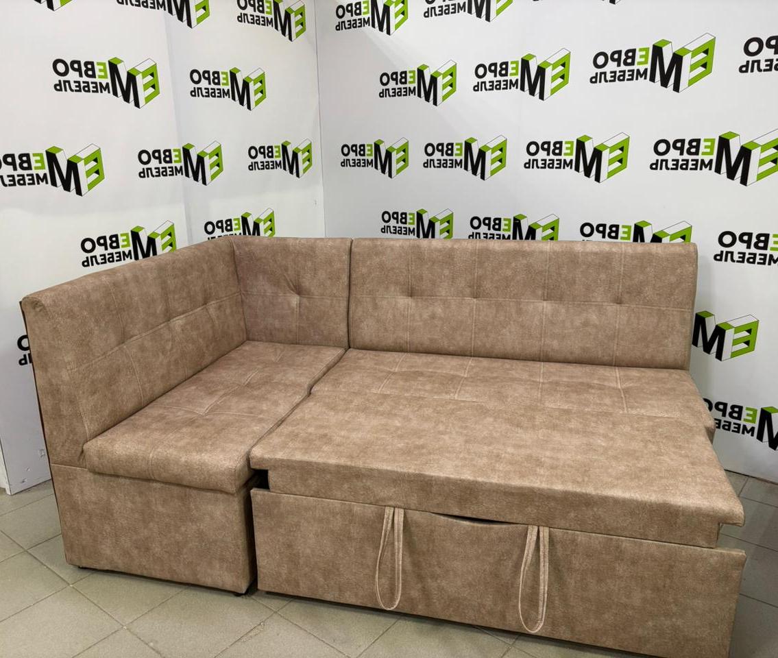 Диван угловой Визит (левый) Тк.Коламбия нут 1 кат Евромебель