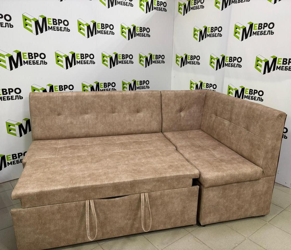 Диван угловой Визит (правый) Тк.Коламбия нут 1 кат Евромебель