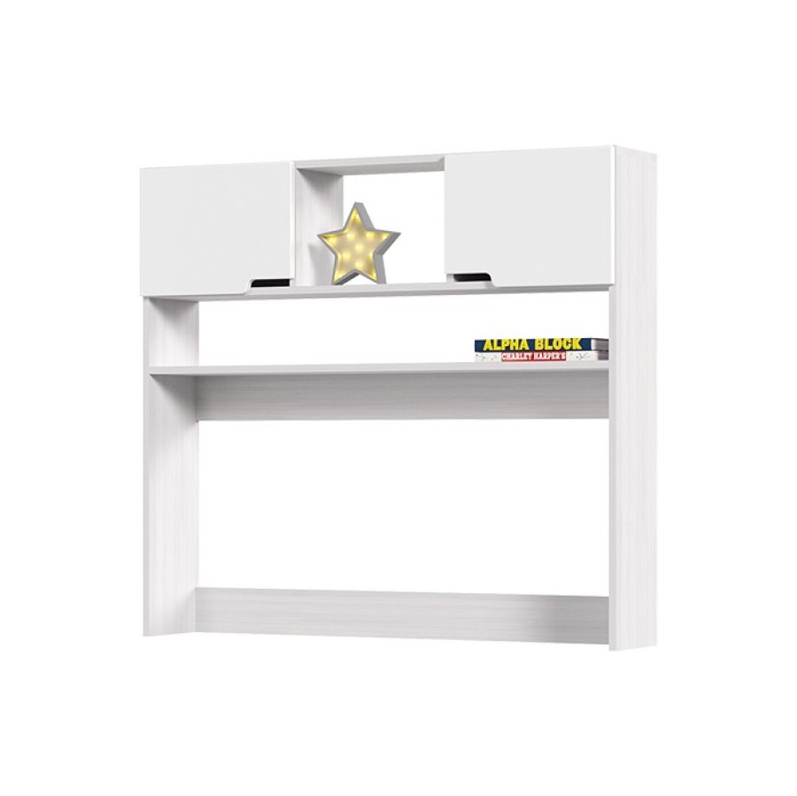  Детская МИА Н 051 надстройка к письменному столу (1,12х1,018х0,23) фасад МДФ БЕЛЫЙ МЕТ МАТ/корпус А