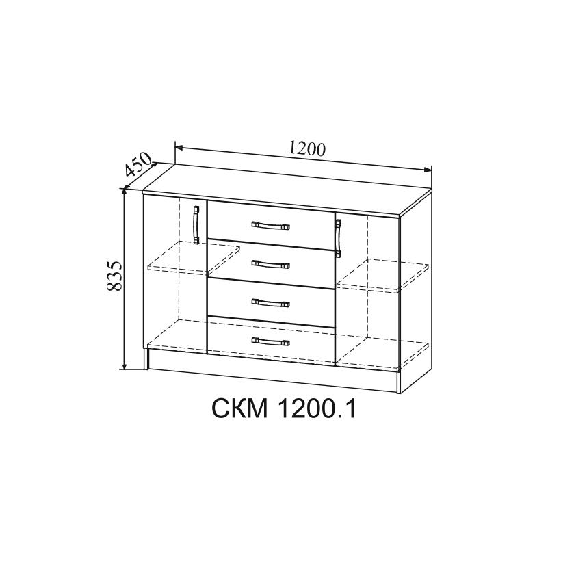 МС Софи Комод Сонома/Белый СКМ 1200.1 NEW