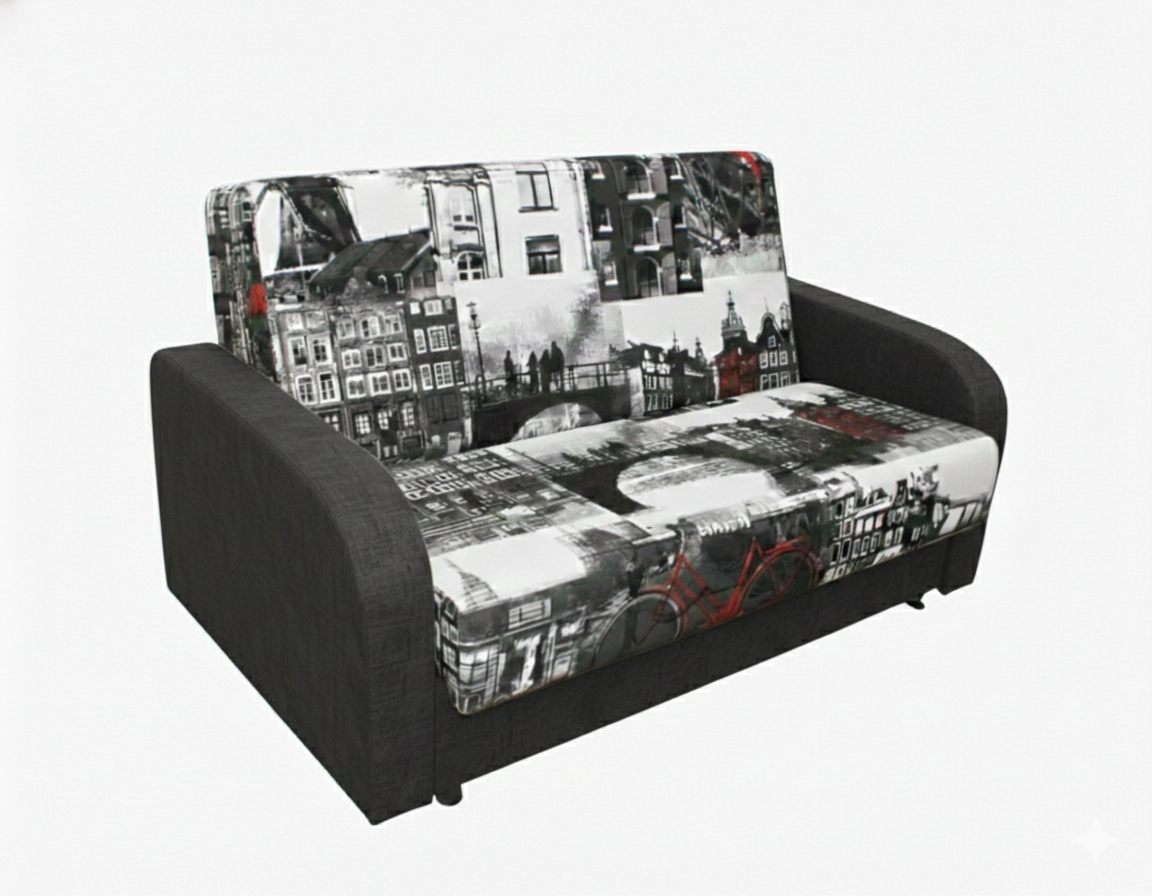 Диван Рио 1,4 Тк.Амстердам графит + ЦФ016-20 1 кат Евромебель