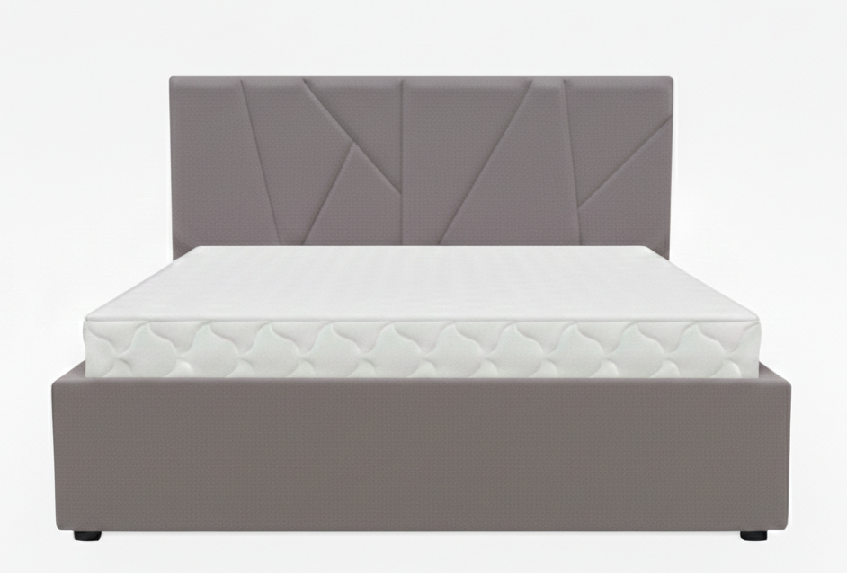 Кровать Рица-1 1,4*2,0 с П.М. Тк. NEVADA NEW 08 темно-серо-коричневый 2 кат  Апогей