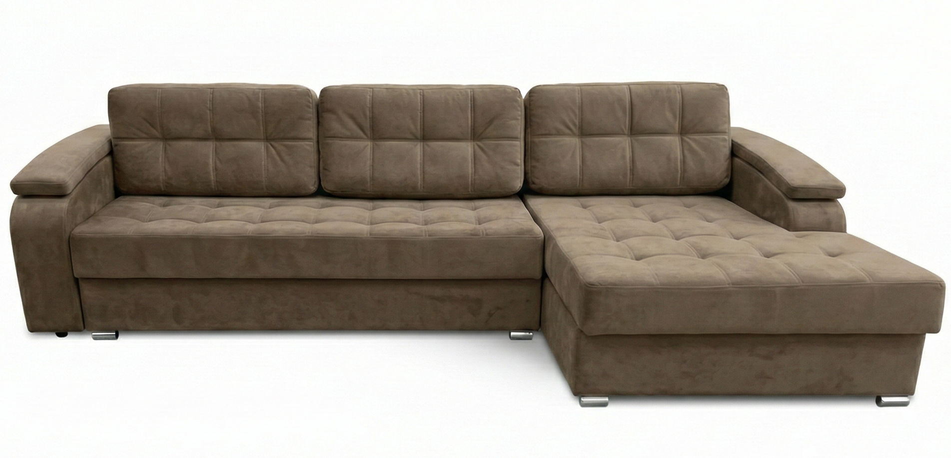 Диван Техас Д2 с оттоманкой (правый) Тк.CF016-33 + CF016-33 4 кат ЭКО