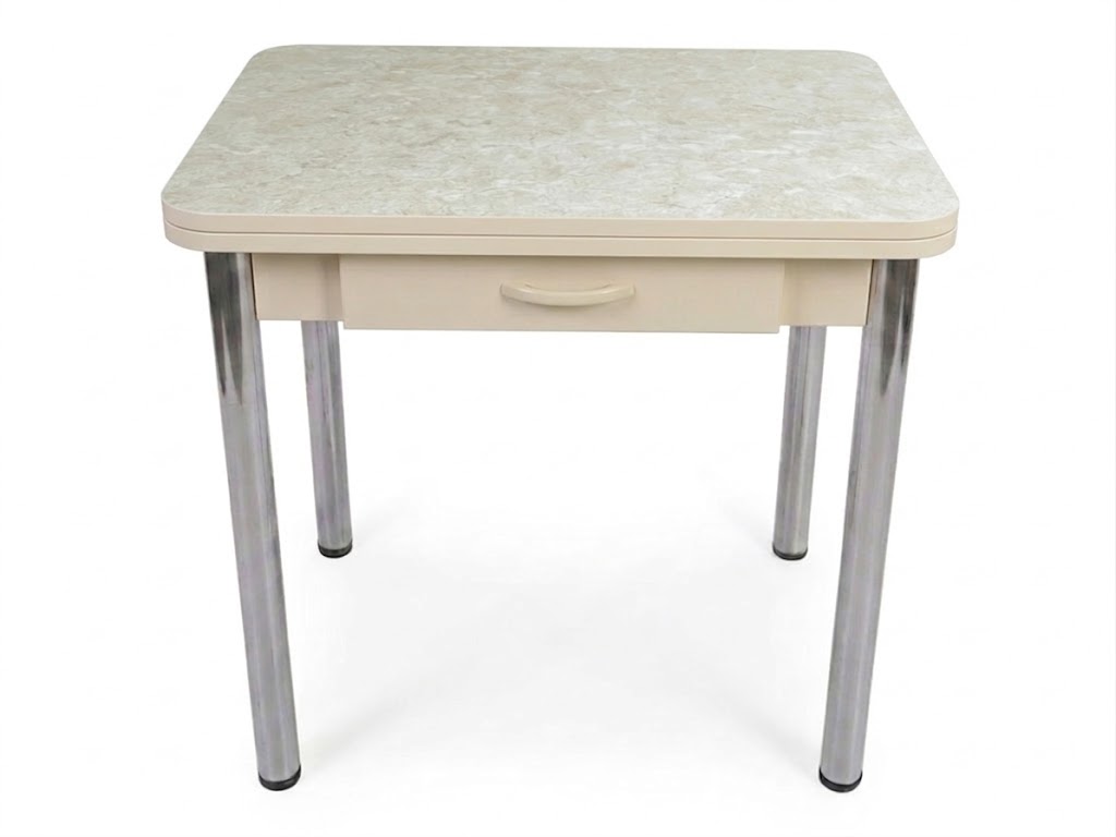 Стол Ломберный с ящ 600*800 (1200) ноги хром Бежевое Пл.5448 Альгамбра