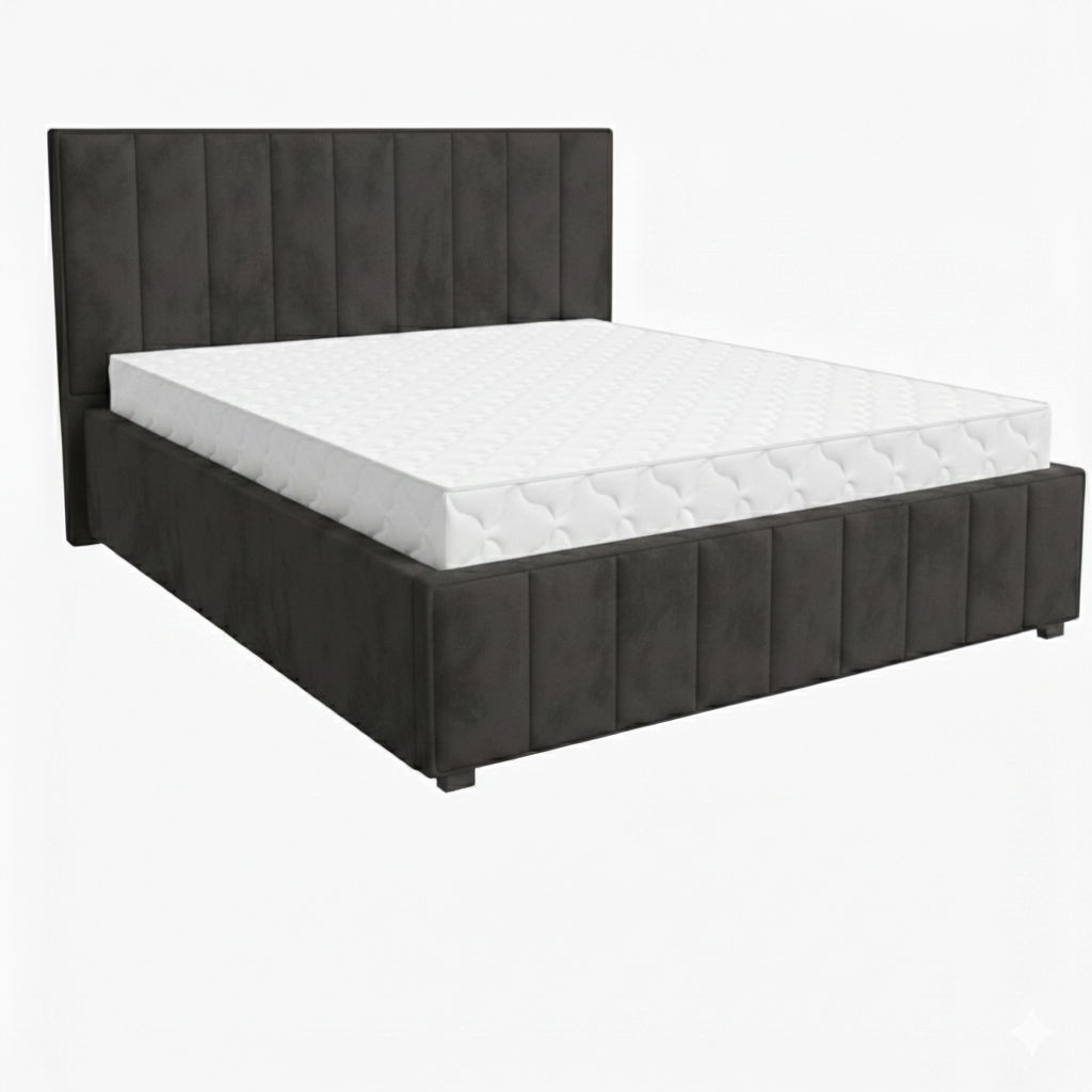 Кровать Кордова-1 1,6*2,0 с П.М. Тк. Vinuela 20 Graphite UNIQ 7 кат  Апогей