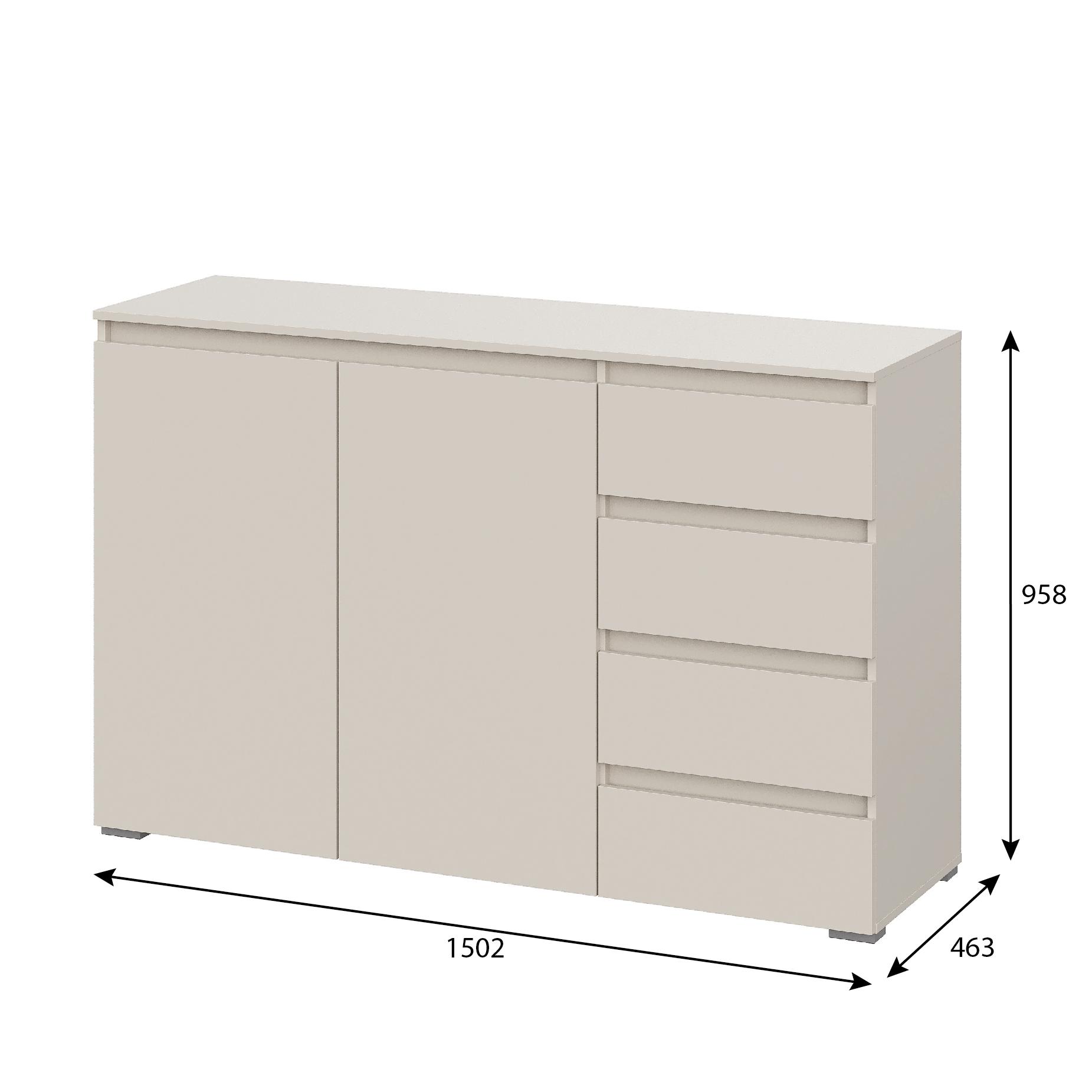 Люмо Комод КМ 06 (4 фасада справа) 1502х958х460 (Кашемир)