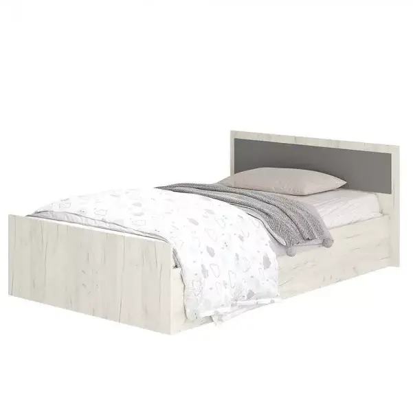 Кровать 1,2 м "Фиеста" дуб крафт белый