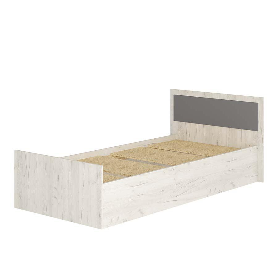 Кровать 0,9 м "Фиеста" дуб крафт белый