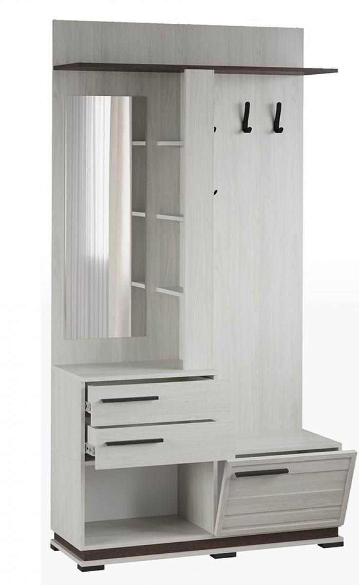 Прихожая Модена центральная секция МЦС-30 дуб крафт табачный/дуб крафт белый