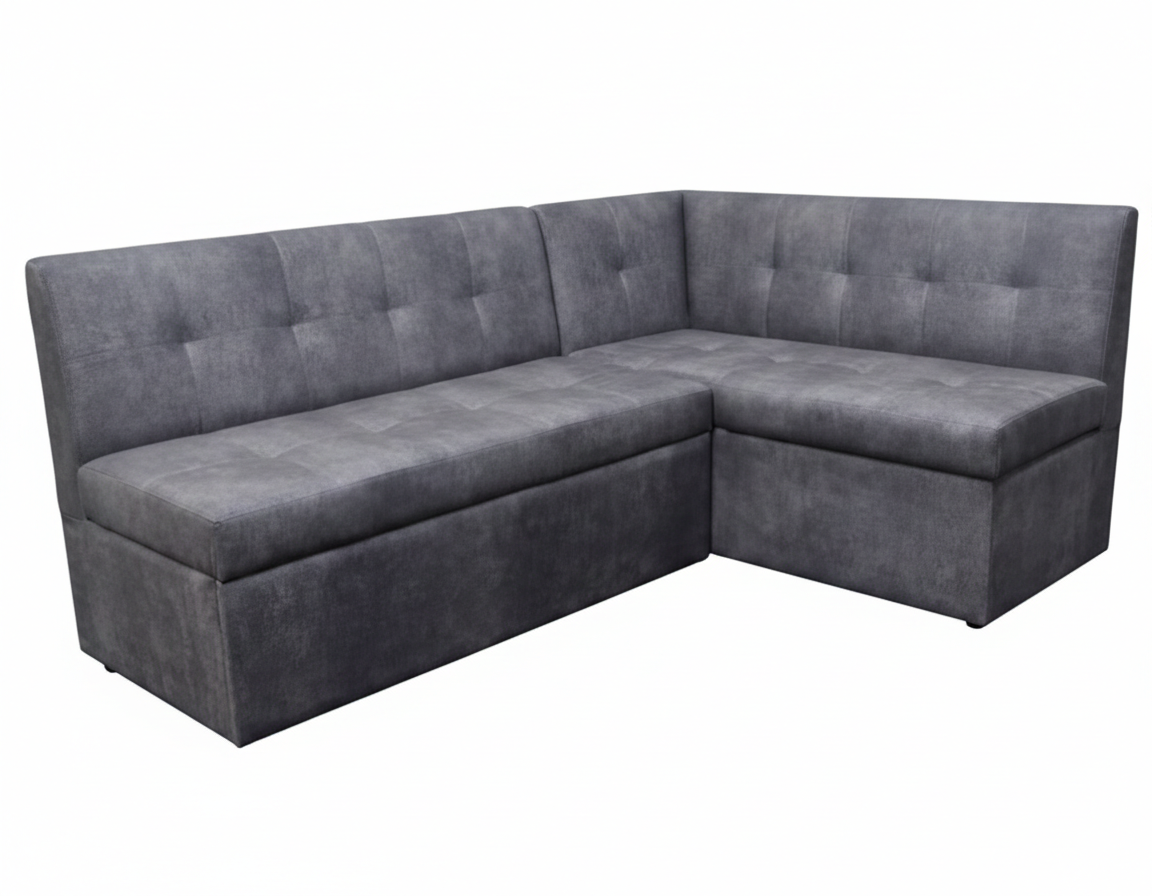 Диван угловой Визит (правый) Тк.Дакота грей 1 кат Евромебель