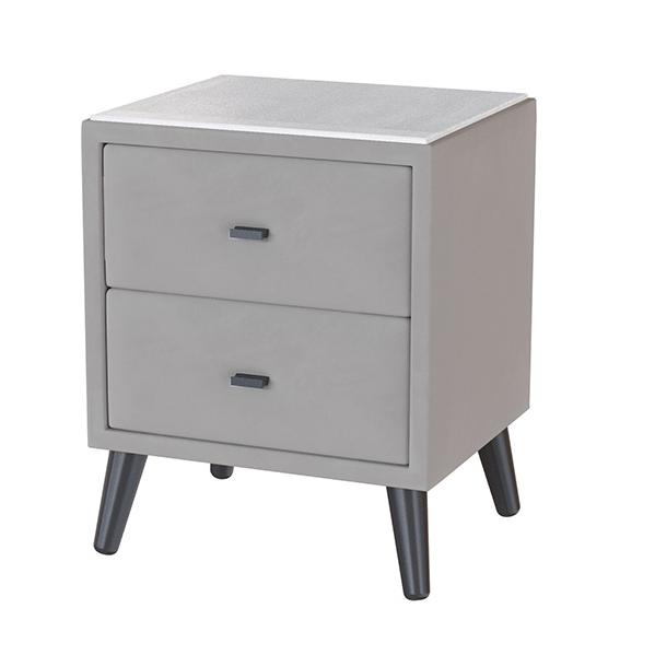 Тумба прикроватная интерьерная Пай светло-серый/мдф холст белый