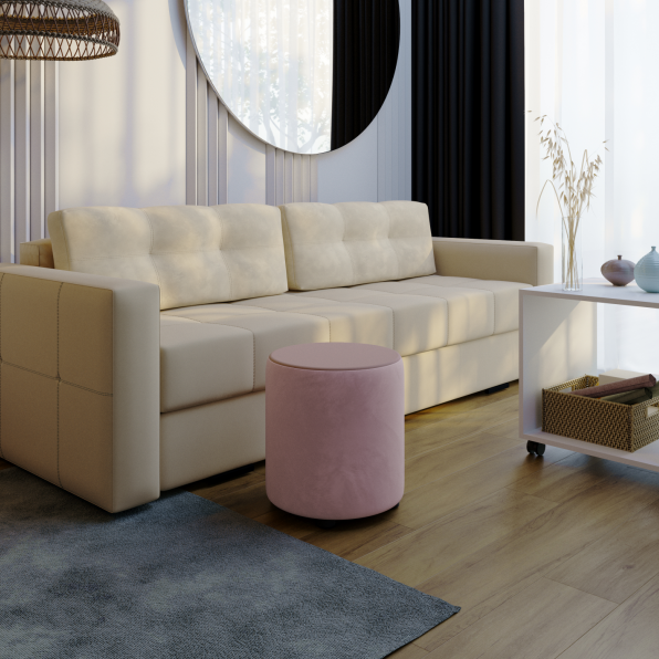 Пуф Пай пыльная роза/мдф пудра