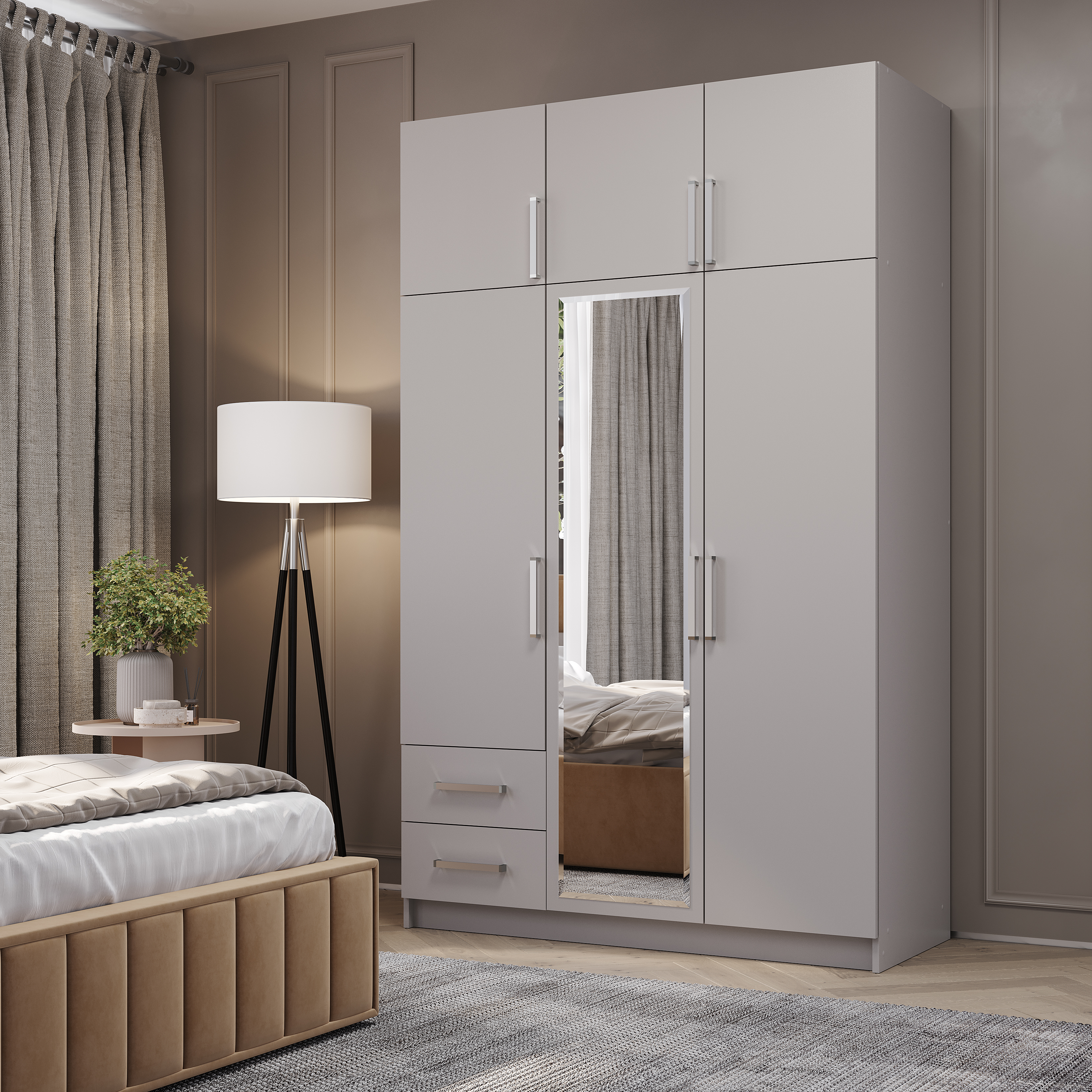 Шкаф 3-х створчатый с ящиками Кашемир