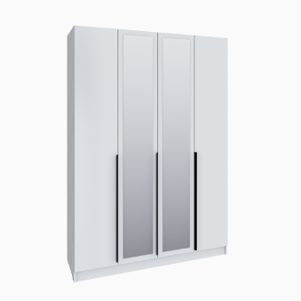 Шкаф Мадрид (1,6) с 6 ящ. внутри с зеркалом белый