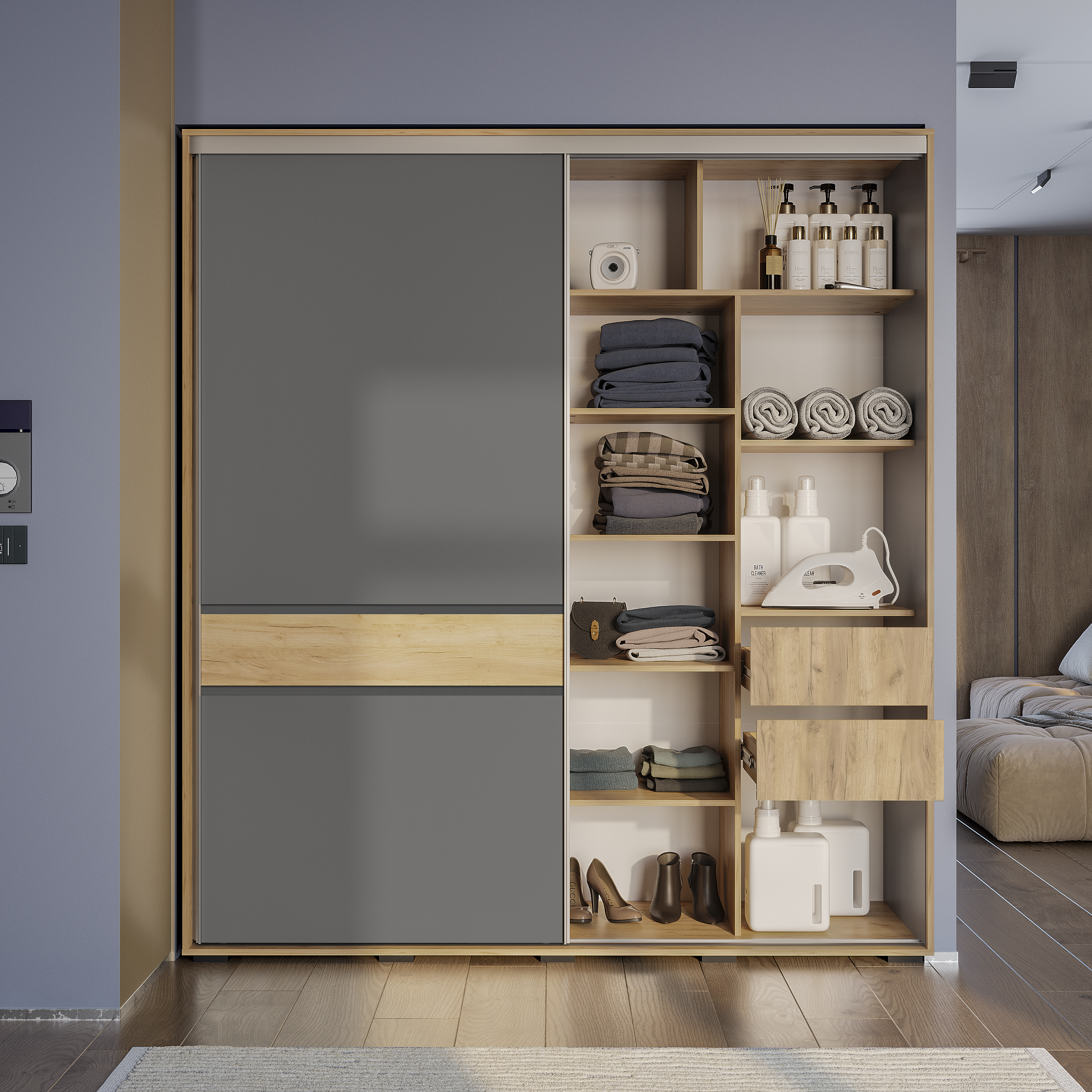 Шкаф-купе "Крафт-10" Крафт/Графит