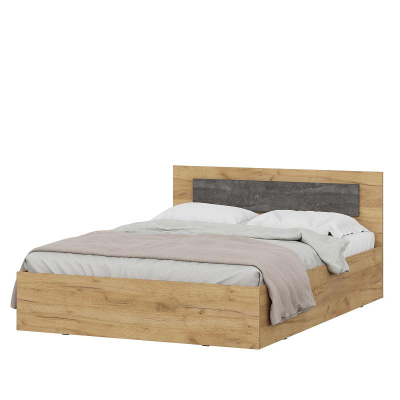 Мебель для спальни "МСП 1" Кровать двойная универсальная 1,4*2,0 Дуб Золотой / Камень Тёмный NN