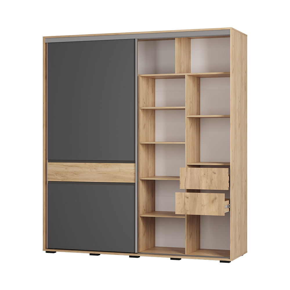 Шкаф-купе "Крафт-10" Крафт/Графит