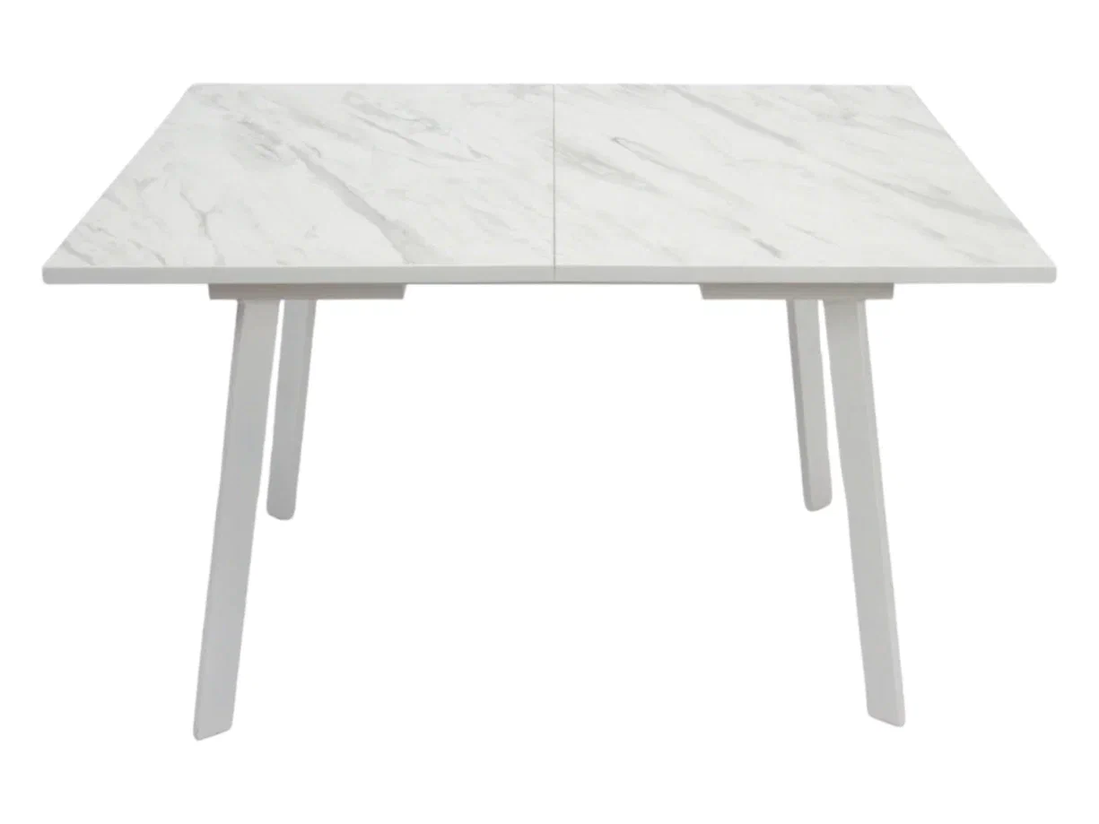 Стол Олимп раздвижной 1200(1530)*800 ноги лофт белый Белое Пл.188 мрамор крестола Висма