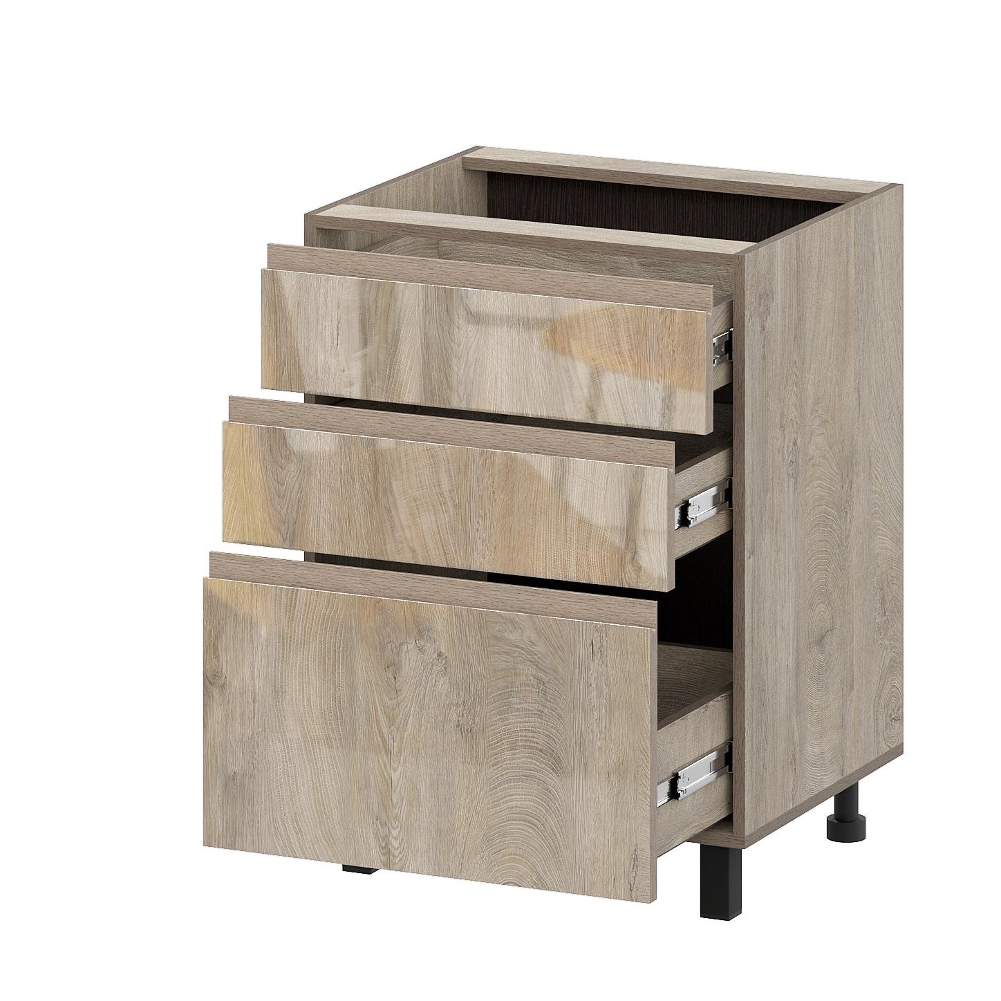 Кухонный гарнитур "Этна" Стол-рабочий 600 (6с3я) Дуб Эндгрейн