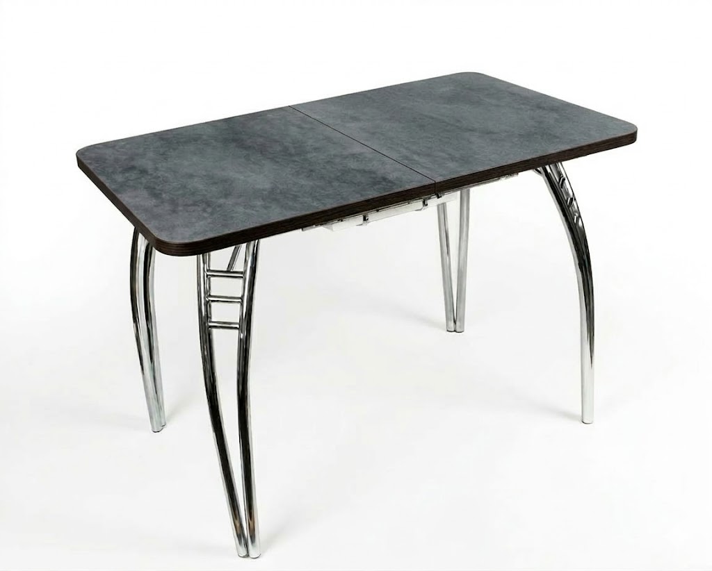 Стол Паук цельносварной раздв. БАБОЧКА 300мм (хром) кромка Венге/Пл.Бетон