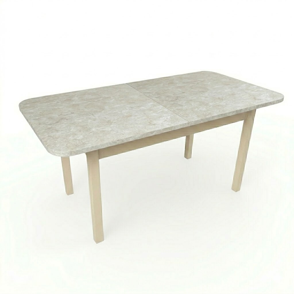 Стол Семейный раздвижной 1600(350)*900 ноги квадро бежевые Бежевое Пл.5448 Альгамбра