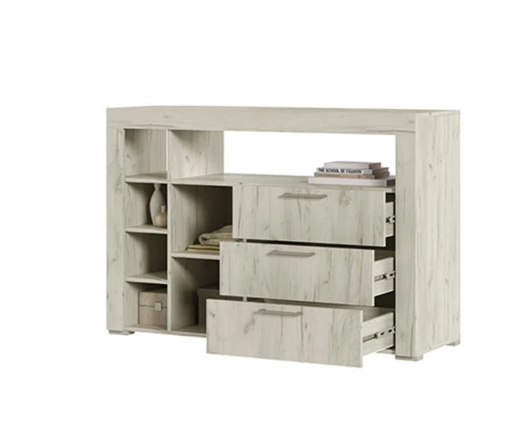 ГРАНД Комод К1 (1360х917х449) Фасад ДУБ КРАФТ БЕЛЫЙ/Корпус ДУБ КРАФТ БЕЛЫЙ