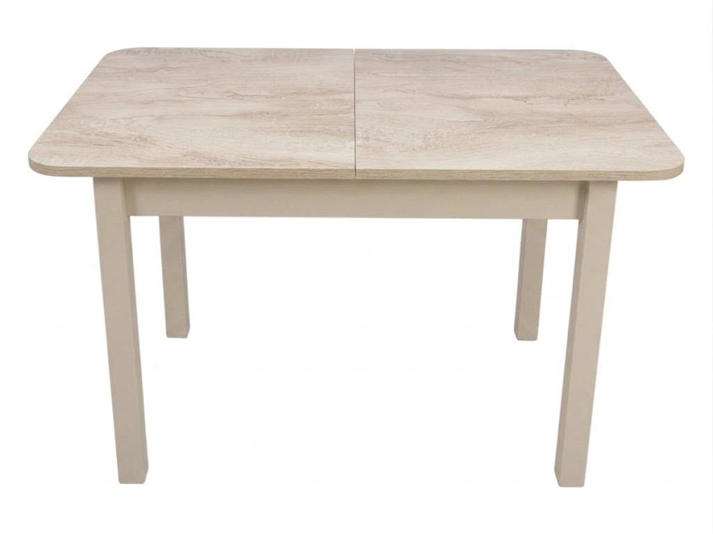 Стол Висма раздвижной 1200(1980)*800 ноги квадро бежевые Бежевое Пл.3076 марфил