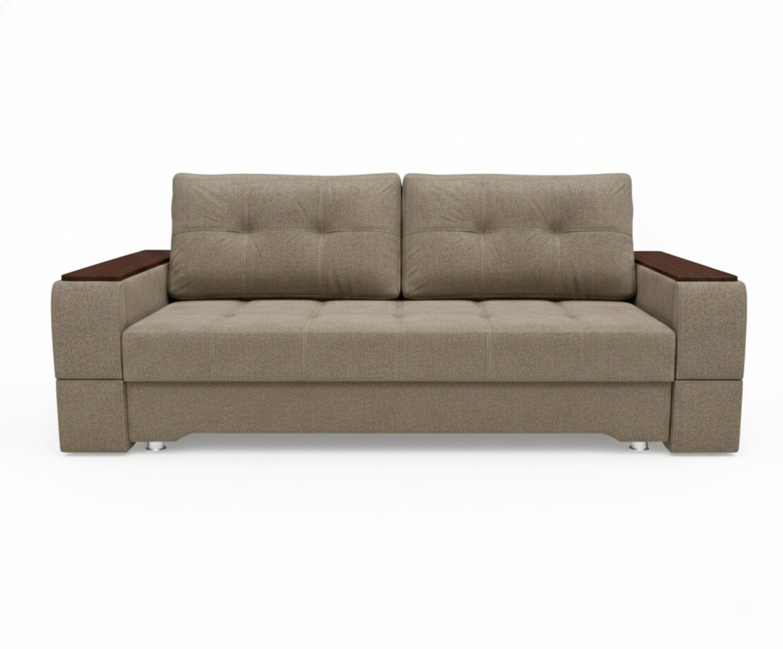 Диван Атлант-2 ДК прямой Тк.Levis 5 кофе с молоком 3 кат Апогей