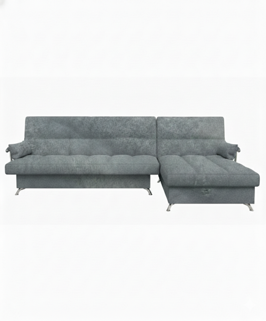 Диван угловой Финка ДКУ с хром бок. Тк.Frisco 81 UNIQ 3 кат Апогей