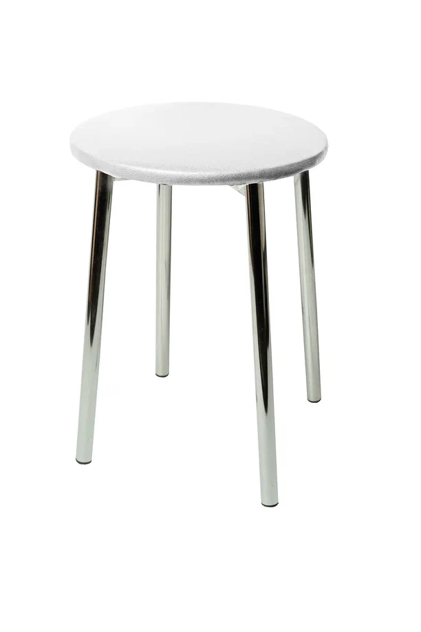 Табурет хром "Эконом" (Блисс кожзам белый)