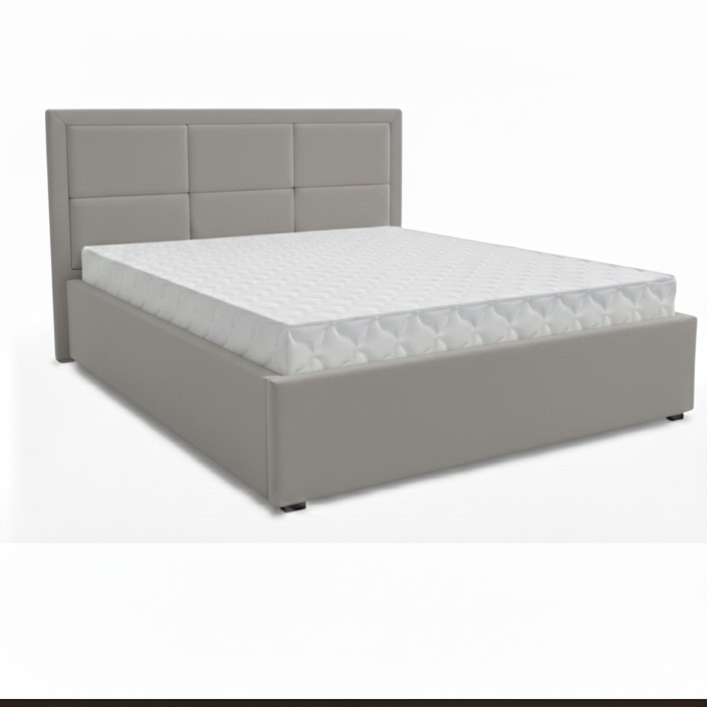 Кровать Квадро-1 1,6*2,0 с П.М. Тк.Боска ЛАЙТ VL-2301-18 светло серый 2 кат  Апогей