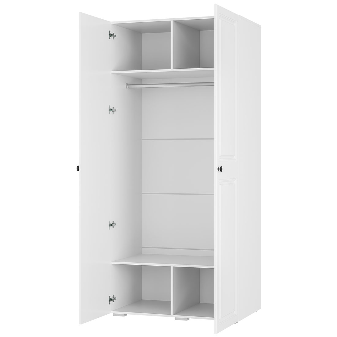 Шкаф 2-х створчатый "Софт" ШК-02 Белый/Эмаль белая (F26)