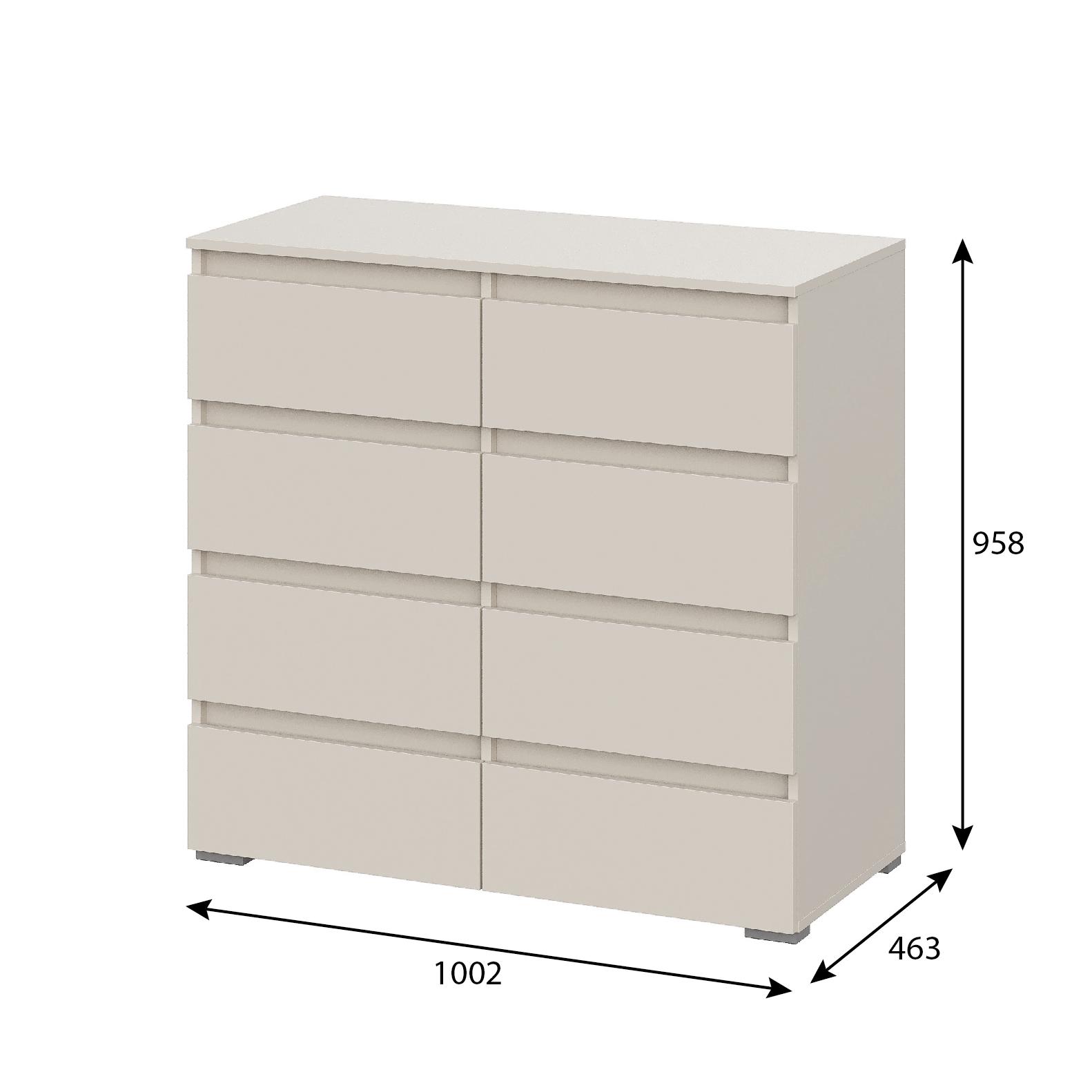 Люмо Комод КМ 04 (8 ящиков) 1002х958х460 (Кашемир)
