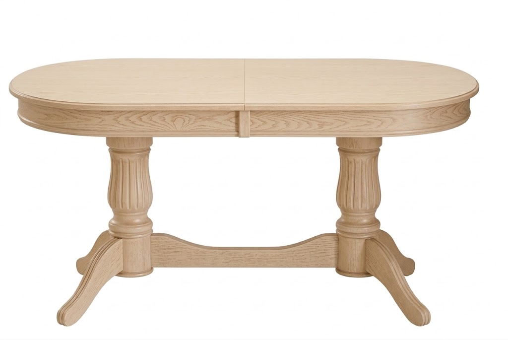 Стол Чарли раздвижной массив бука 160 (200/240)*100 Слоновая кость/декор 2